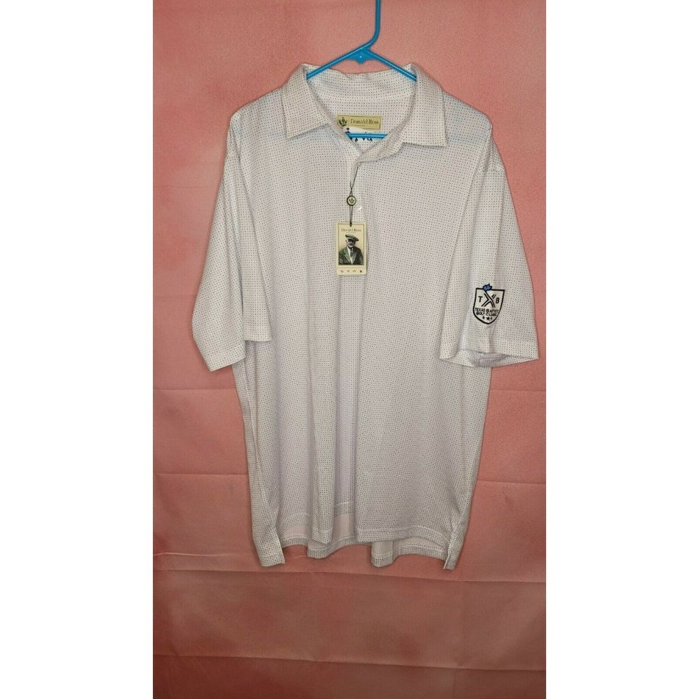 Donald Ross Polo Shirt Men's XL White Texas Baptists Golf Classic NWT